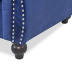 Canapé 3 places Chesterfield capitonné avec clous et pieds Blue 84.75
