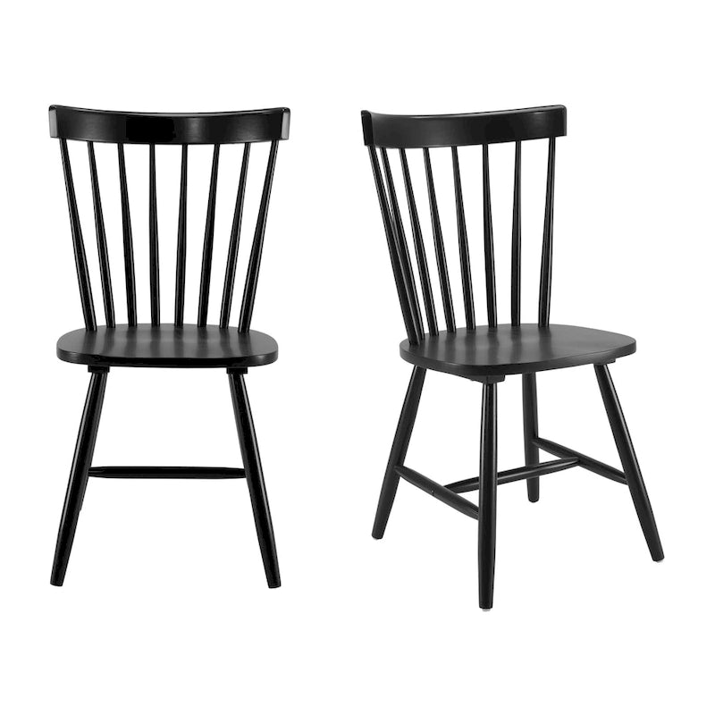 Lot de 2 chaises de salle à manger à dossier haut et à barreaux | Bois d'hévéa massif | Capacité de 102 kg