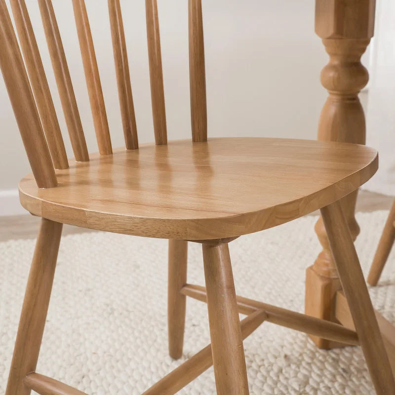 Lot de 2 chaises de salle à manger à dossier haut et à barreaux | Bois d'hévéa massif | Capacité de 102 kg