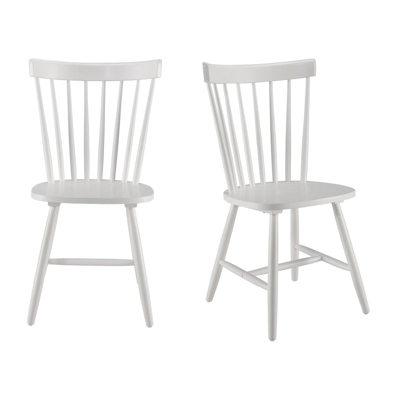 Lot de 2 chaises de salle à manger à dossier haut et à barreaux | Bois d'hévéa massif | Capacité de 102 kg