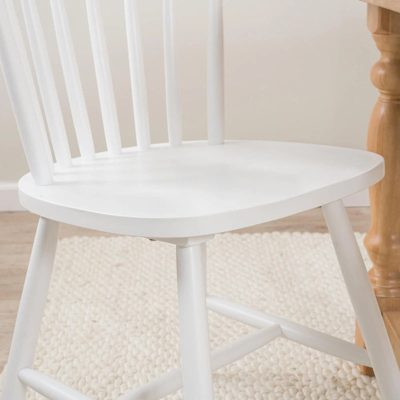 Lot de 2 chaises de salle à manger à dossier haut et à barreaux | Bois d'hévéa massif | Capacité de 102 kg