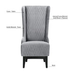 Fauteuil à dossier haut en velours avec pieds en bouleau | 23L x 30P x 46H