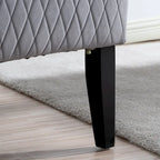 Fauteuil à dossier haut en velours avec pieds en bouleau | 23L x 30P x 46H