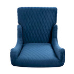 Fauteuil à dossier haut en velours avec pieds en bouleau | 23L x 30P x 46H