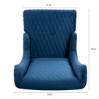 Fauteuil à dossier haut en velours avec pieds en bouleau | 23L x 30P x 46H
