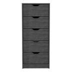 Commode verticale compacte en bois à 5 tiroirs, commode étroite pour chambre ou bureau