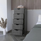 Commode verticale compacte en bois à 5 tiroirs, commode étroite pour chambre ou bureau