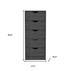 Commode verticale compacte en bois à 5 tiroirs, commode étroite pour chambre ou bureau