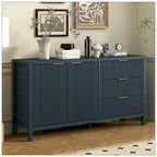 Minimalist Wave-Pattern Sideboard with Functional Storage
