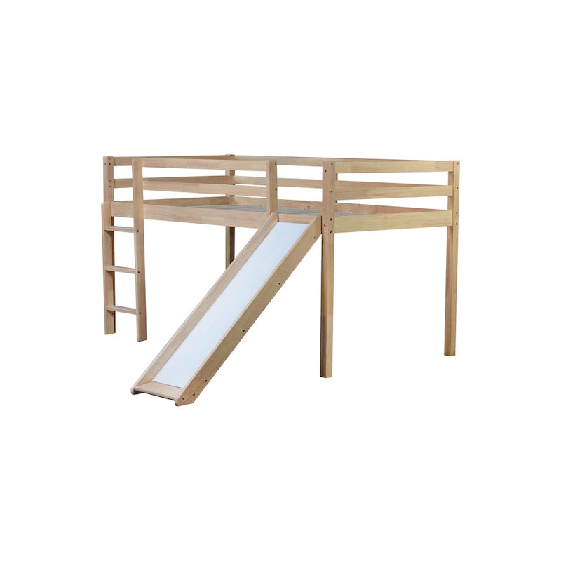 Lit jumeau superposé avec toboggan et design ludique à profil bas (capacité de 113 kg)