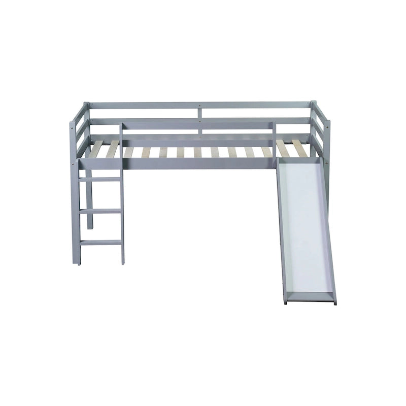 Lit jumeau superposé avec toboggan et design ludique à profil bas (capacité de 113 kg)