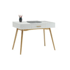 Bureau de style moderne du milieu du siècle avec 1 tiroir | Pieds fuselés en bois d'hévéa | Plusieurs finitions