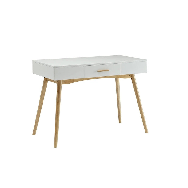 Bureau de style moderne du milieu du siècle avec 1 tiroir | Pieds fuselés en bois d'hévéa | Plusieurs finitions