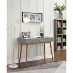 Bureau de style moderne du milieu du siècle avec 1 tiroir | Pieds fuselés en bois d'hévéa | Plusieurs finitions