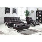 Chaise longue capitonnée Isley avec base arquée