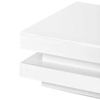 Table basse carrée à 2 niveaux design minimaliste laqué avec lumières LED 16 couleurs enfichables pour salon
