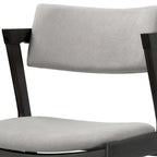 Lot de 2 fauteuils rétro modernes en bois noir | Tissu gris clair | Hévéa