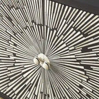 Cabinet d'appoint Art Déco à 2 portes motifs rayons de soleil | Finition ébène avec incrustations en os et résine