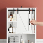 Meuble de rangement WC avec porte coulissante | 66,54H x 27,17W x 9,06P