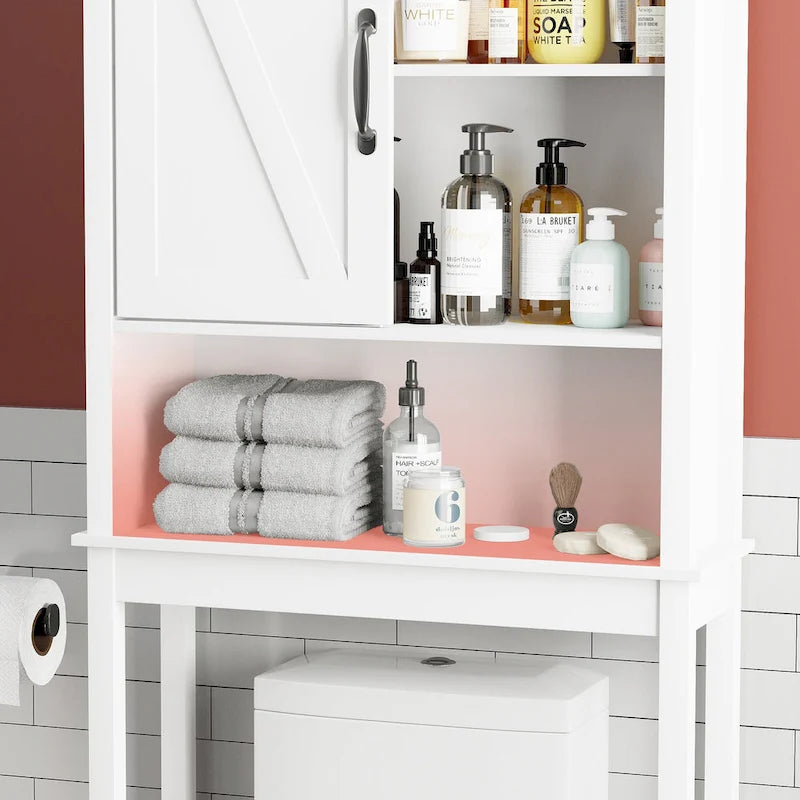 Meuble de rangement WC avec porte coulissante | 66,54H x 27,17W x 9,06P