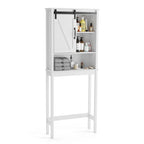 Meuble de rangement WC avec porte coulissante | 66,54H x 27,17W x 9,06P