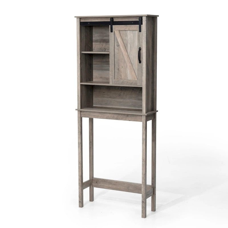 Meuble de rangement WC avec porte coulissante | 66,54H x 27,17W x 9,06P