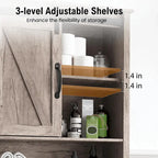 Meuble de rangement WC avec porte coulissante | 66,54H x 27,17W x 9,06P