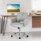 Fauteuil de bureau moderne à dossier mi-hauteur capitonné en similicuir