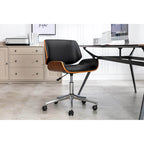 Chaise de bureau Carson Carrington Herning en similicuir style Mid-Century