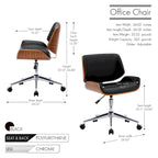 Chaise de bureau Carson Carrington Herning en similicuir style Mid-Century