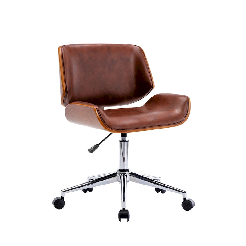 Chaise de bureau Carson Carrington Herning en similicuir style Mid-Century