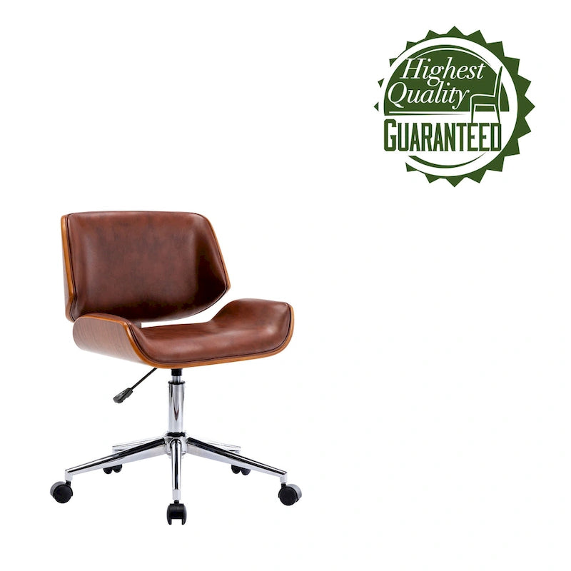 Chaise de bureau Carson Carrington Herning en similicuir style Mid-Century