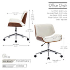 Chaise de bureau Carson Carrington Herning en similicuir style Mid-Century