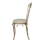 Chaise d'appoint pliante chic et vieillie dorée | Métal et bois | 56x46x97 cm