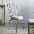 Chaise d'appoint pliante chic et vieillie dorée | Métal et bois | 56x46x97 cm