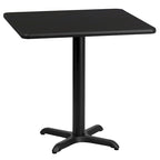 Plateau de table stratifié carré 24 avec base de table hauteur 22 x 22 - 24W x 24D x 31.125H - 24W x 24D x 31.125H