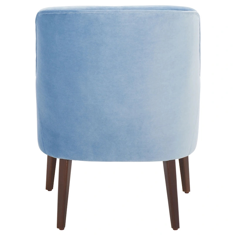 Fauteuil d'appoint en velours avec pieds fuselés en noyer | 27L x 31P x 36H