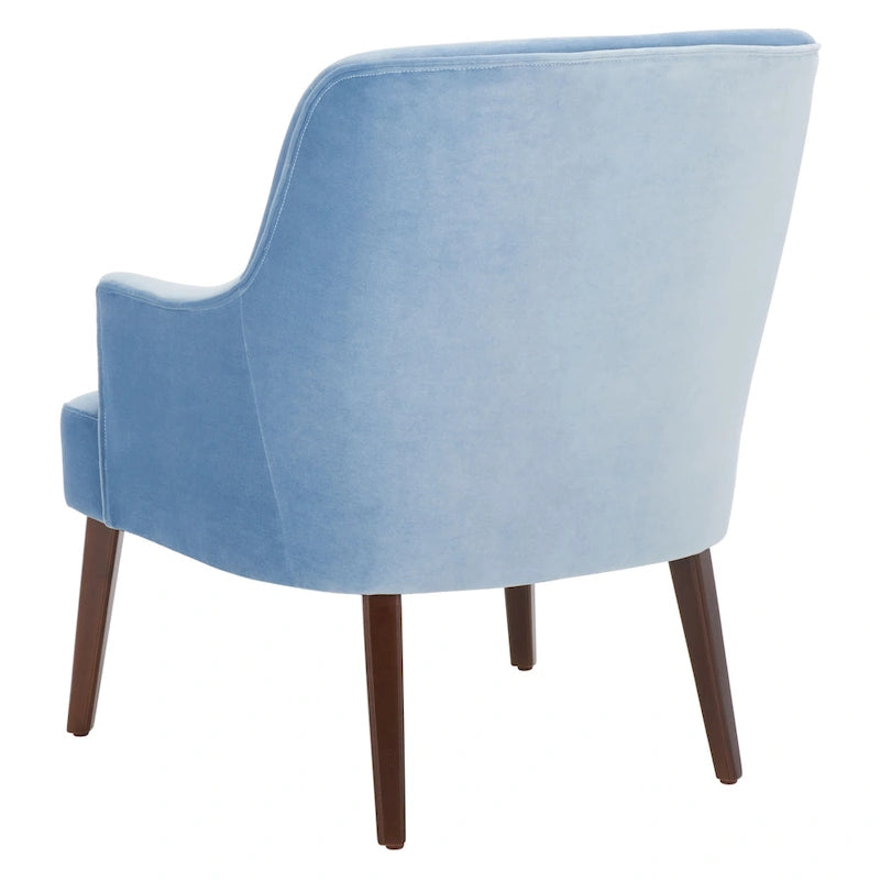 Fauteuil d'appoint en velours avec pieds fuselés en noyer | 27L x 31P x 36H