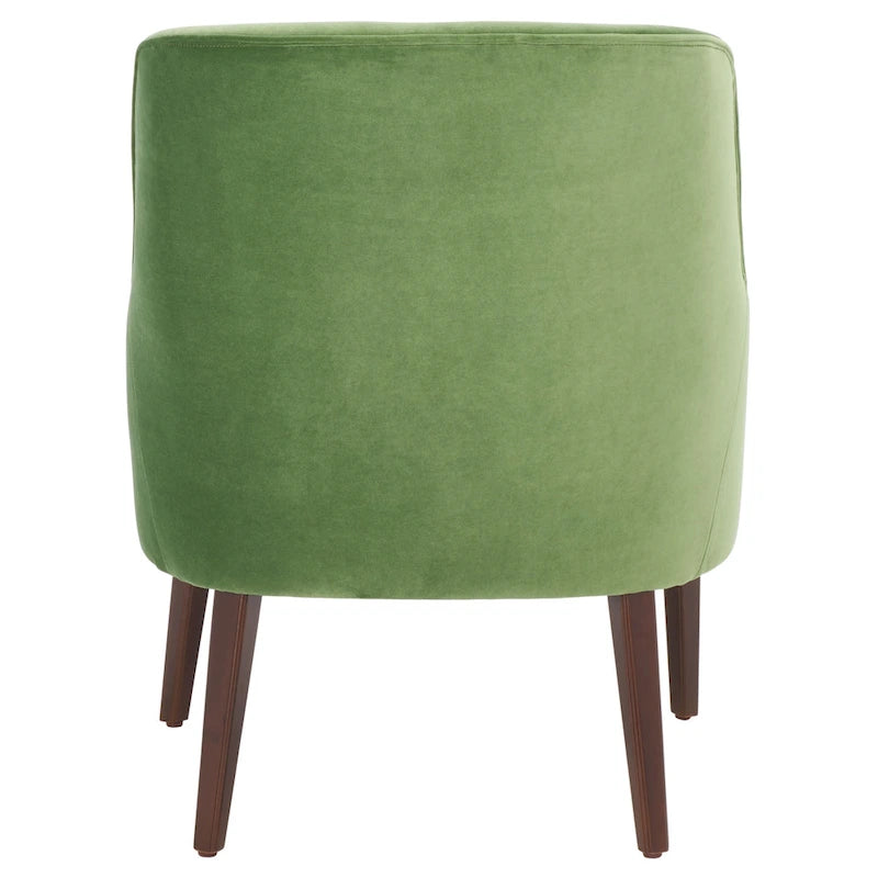 Fauteuil d'appoint en velours avec pieds fuselés en noyer | 27L x 31P x 36H
