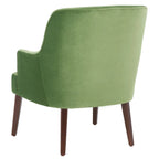 Fauteuil d'appoint en velours avec pieds fuselés en noyer | 27L x 31P x 36H