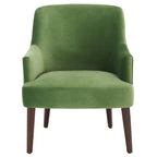 Fauteuil d'appoint en velours avec pieds fuselés en noyer | 27L x 31P x 36H