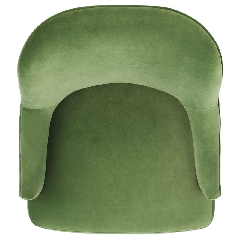 Fauteuil d'appoint en velours avec pieds fuselés en noyer | 27L x 31P x 36H