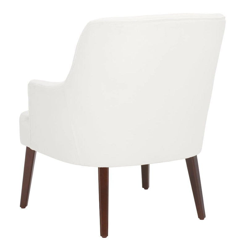 Fauteuil d'appoint en velours avec pieds fuselés en noyer | 27L x 31P x 36H