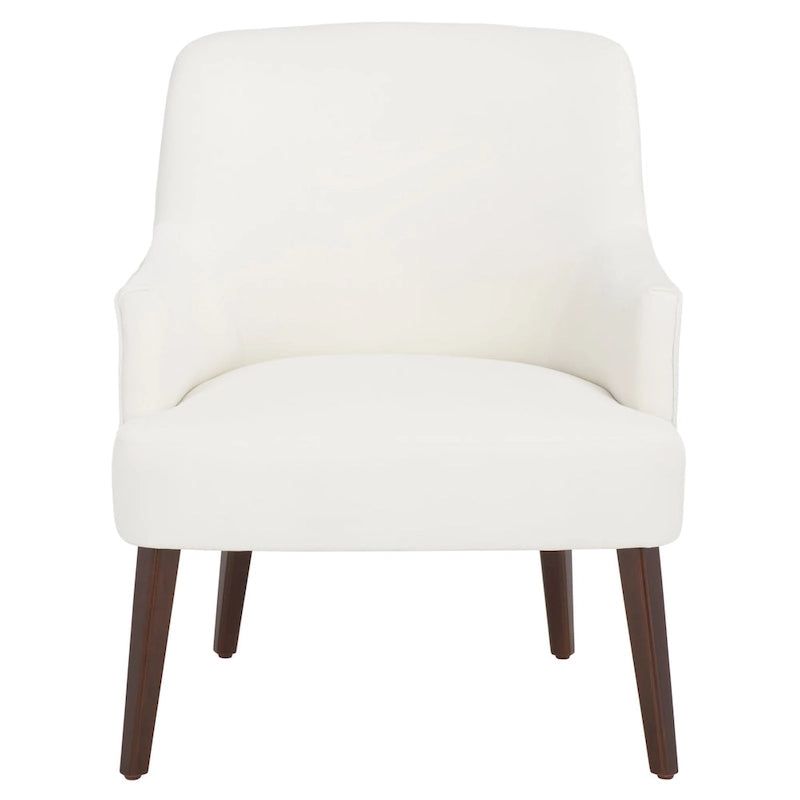 Fauteuil d'appoint en velours avec pieds fuselés en noyer | 27L x 31P x 36H