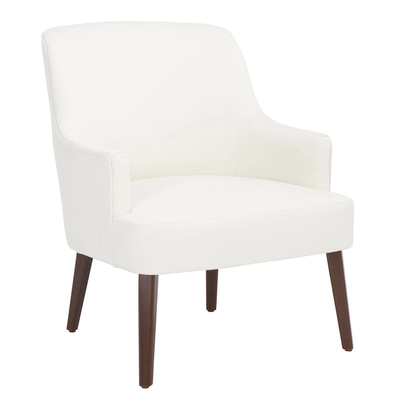 Fauteuil d'appoint en velours avec pieds fuselés en noyer | 27L x 31P x 36H