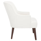 Fauteuil d'appoint en velours avec pieds fuselés en noyer | 27L x 31P x 36H