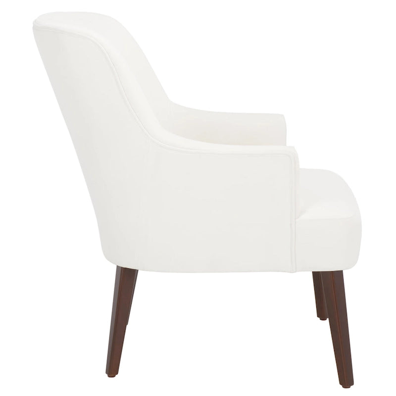 Fauteuil d'appoint en velours avec pieds fuselés en noyer | 27L x 31P x 36H
