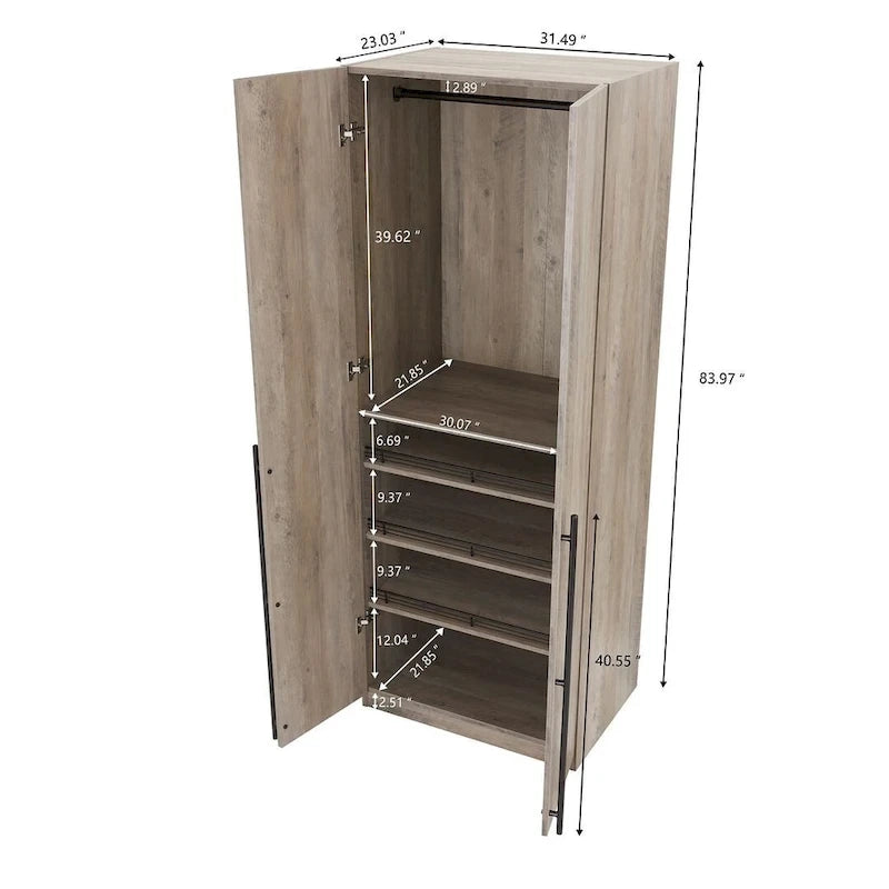 Lot de 2 armoires penderies autoportantes Manhattan Comfort Lee Modern 3.0