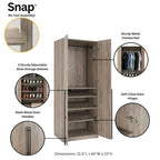 Lot de 2 armoires penderies autoportantes Manhattan Comfort Lee Modern 3.0