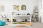 Full Size Wood Low Loft Bed with Ladder